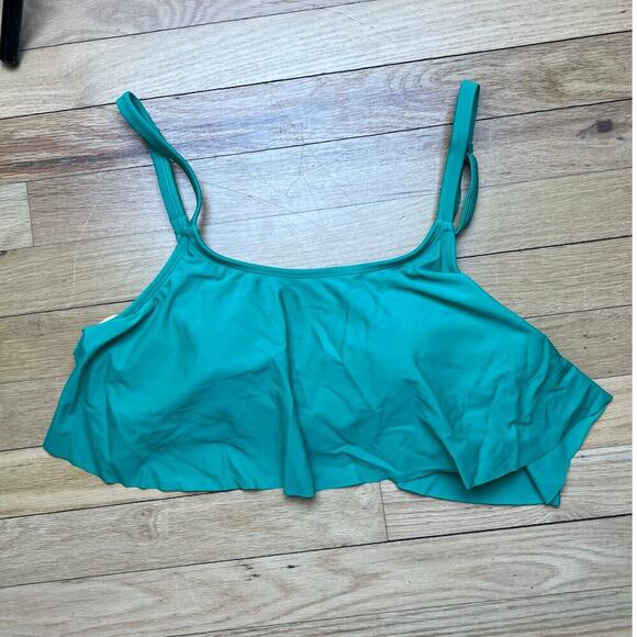 NEW Shapermint Women's M Swim Ruffled Bikini Top Green Bathing Suit Summer Beach - Picture 1 of 10